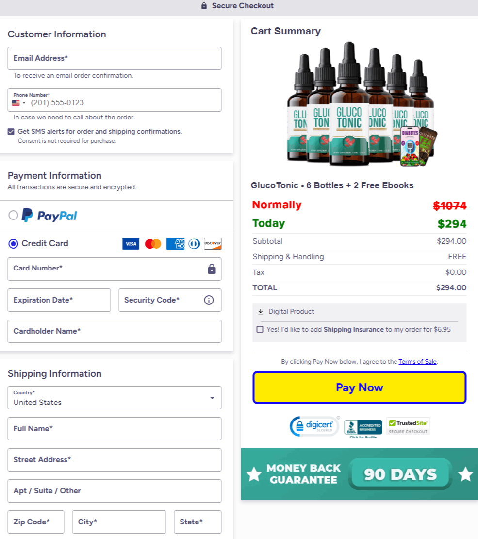 glucotonic order page